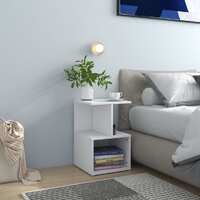 Bedside Cabinet White 35x35x55 cm Engineered Wood
