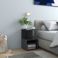  Bedside Cabinet Grey 35x35x55 cm Engineered Wood