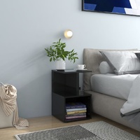  Bedside Cabinet High Gloss Black 35x35x55 cm Engineered Wood