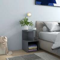 Bedside Cabinets 2 pcs High Gloss Grey 35x35x55 cm Engineered Wood