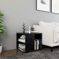  Side Table High Gloss Black 50x50x45 cm Engineered Wood