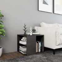  Side Table High Gloss Grey 50x50x45 cm Engineered Wood