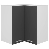  Hanging Corner Cabinet Grey 57x57x60 cm Engineered Wood