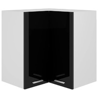  Hanging Corner Cabinet High Gloss Black 57x57x60 cm Engineered Wood