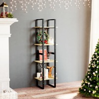  4-Tier Book Cabinet 40x30x140 cm Solid Pine Wood
