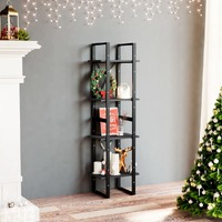  4-Tier Book Cabinet Black 40x30x140 cm Solid Pine Wood
