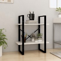  2-Tier Book Cabinet White 60x30x70 cm Solid Pine Wood