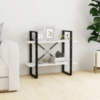  2-Tier Book Cabinet White 80x30x70 cm Solid Pine Wood