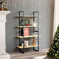  4-Tier Book Cabinet 80x30x140 cm Solid Pine Wood