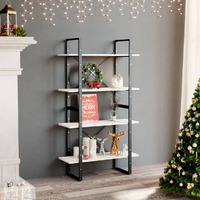  4-Tier Book Cabinet White 80x30x140 cm Solid Pine Wood
