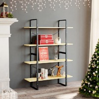  4-Tier Book Cabinet 100x30x140 cm Solid Pine Wood