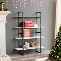  4-Tier Book Cabinet White 100x30x140 cm Solid Pine Wood