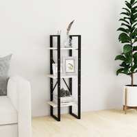  3-Tier Book Cabinet White 40x30x105 cm Solid Pinewood