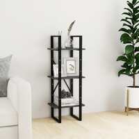  3-Tier Book Cabinet Grey 40x30x105 cm Solid Pinewood