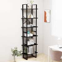  Storage Shelf Black 60x30x210 cm Engineered Wood