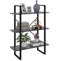  Book Cabinet Grey 80x30x105 cm Engineered Wood