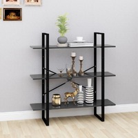  Book Cabinet Grey 100x30x105 cm Engineered Wood