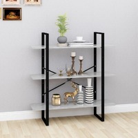  Book Cabinet Concrete Grey 100x30x105 cm Engineered Wood