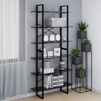  High Cabinet Black 100x30x210 cm Engineered Wood