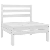  Garden Middle Sofa White Solid Pinewood