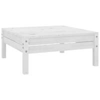  Garden Footstool White Solid Pinewood