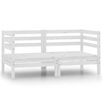  Garden Corner Sofas 2 pcs White Solid Pinewood