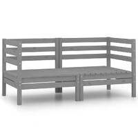  Garden Corner Sofas 2 pcs Grey Solid Pinewood