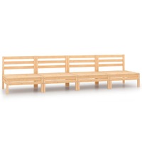  Garden Middle Sofas 4 pcs Solid Pinewood