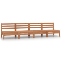  Garden Middle Sofas 4 pcs Honey Brown Solid Pinewood