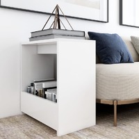  Side Table White 50x26x50 cm Engineered Wood