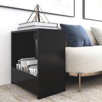  Side Table Black 50x26x50 cm Engineered Wood