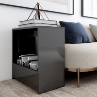  Side Table High Gloss Grey 50x26x50 cm Engineered Wood