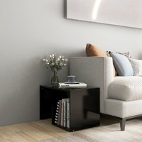  Side Table Black 59x36x38 cm Engineered Wood