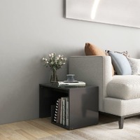  Side Table Grey 59x36x38 cm Engineered Wood