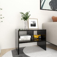  Side Table Black 60x40x45 cm Engineered Wood
