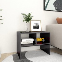  Side Table High Gloss Grey 60x40x45 cm Engineered Wood