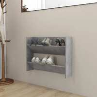  Wall Shoe Cabinet Concrete Grey 80x18x60 cm Engineered Wood