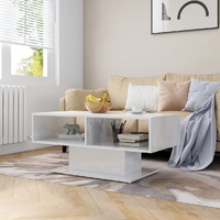  Coffee Table High Gloss White 103.5x50x44.5 cm Engineered Wood
