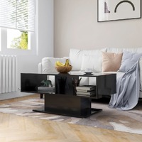  Coffee Table High Gloss Black 103.5x50x44.5 cm Engineered Wood