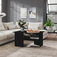  Coffee Table Black 90x60x46.5 cm Engineered Wood