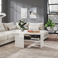  Coffee Table High Gloss White 90x60x46.5 cm Engineered Wood
