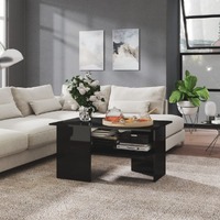  Coffee Table High Gloss Black 90x60x46.5 cm Engineered Wood