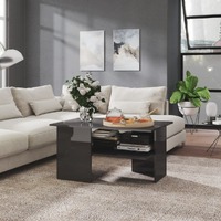  Coffee Table High Gloss Grey 90x60x46.5 cm Engineered Wood