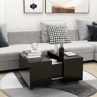  Coffee Table Black 60x60x38 cm Engineered Wood