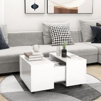  Coffee Table High Gloss White 60x60x38 cm Engineered Wood