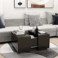  Coffee Table High Gloss Black 60x60x38 cm Engineered Wood