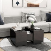  Coffee Table High Gloss Grey 60x60x38 cm Engineered Wood