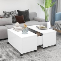  Coffee Table White 75x75x38 cm Engineered Wood