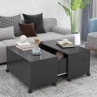  Coffee Table Grey 75x75x38 cm Engineered Wood
