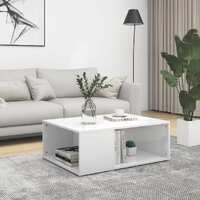 Coffee Table High Gloss White 90x67x33 cm Engineered Wood